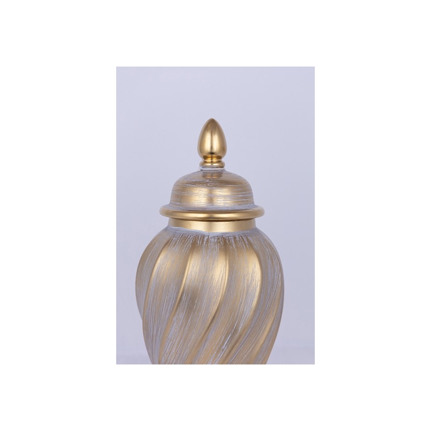 Tarro de cerámica 40,8x17,5 cm dorado/gris