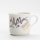 Taza de cerámica con estampado blanco
