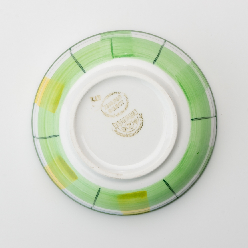 Tazón de compota de cerámica 13 cm verde blanco