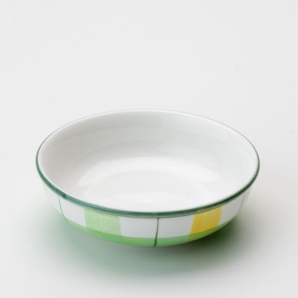Tazón de compota de cerámica 13 cm verde blanco
