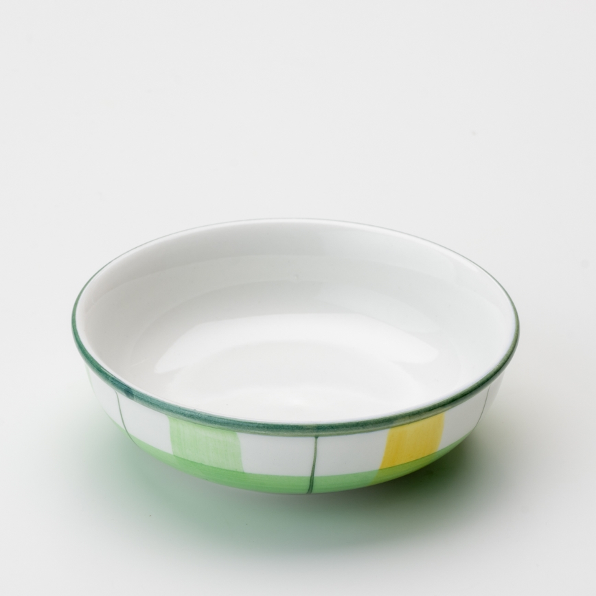 Tazón de compota de cerámica 13 cm verde blanco