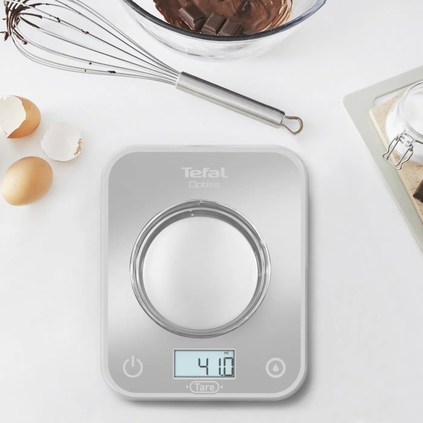 Tefal - Balanza de cocina OPTISS 2xAAA gris
