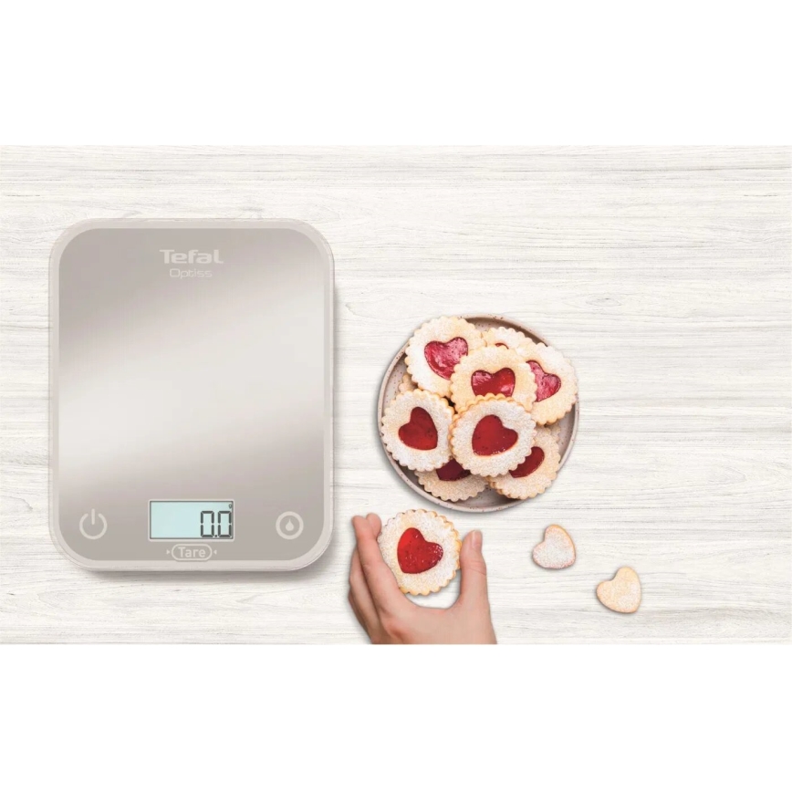 Tefal - Balanza de cocina OPTISS 2xAAA gris