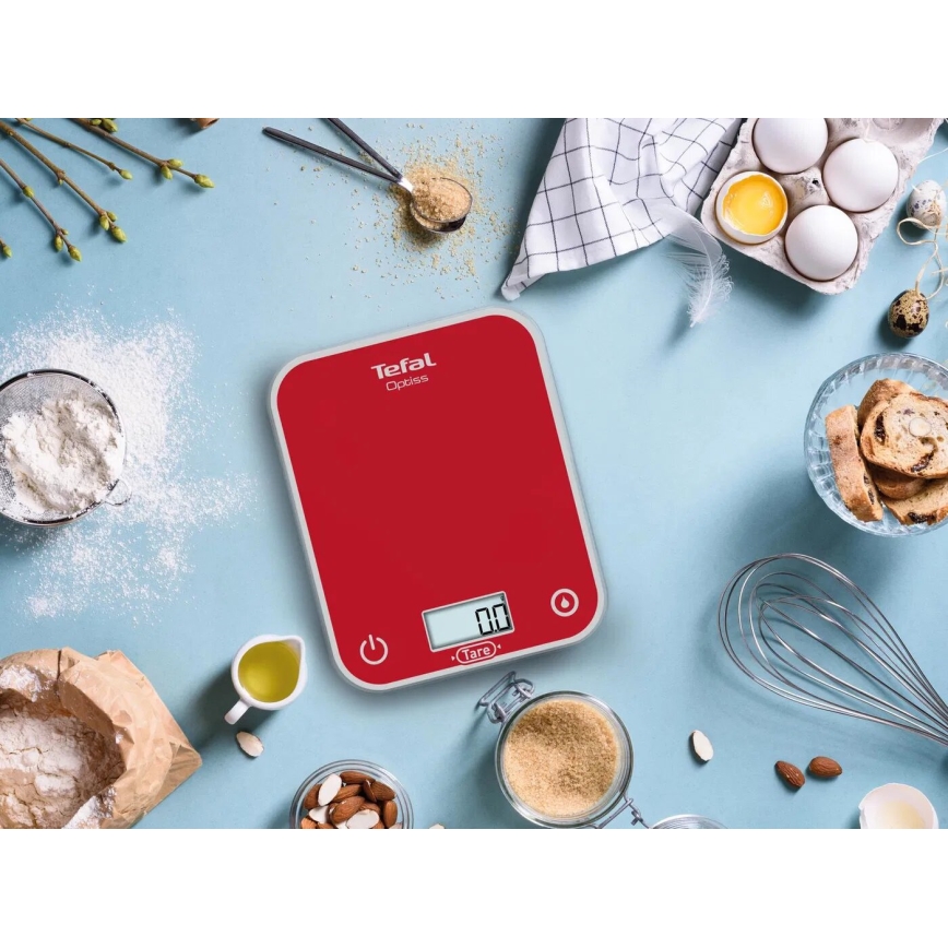 Tefal - Balanza de cocina OPTISS 2xAAA rojo