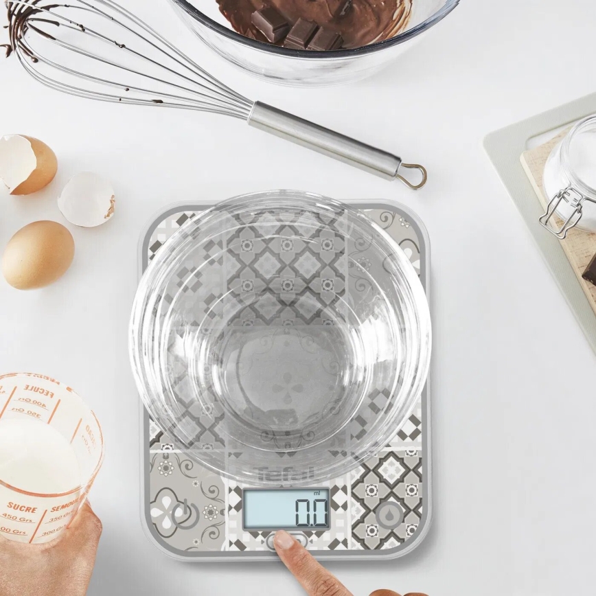 Tefal - Báscula de cocina OPTISS 2xAAA beige
