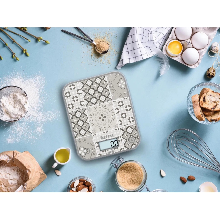 Tefal - Báscula de cocina OPTISS 2xAAA beige