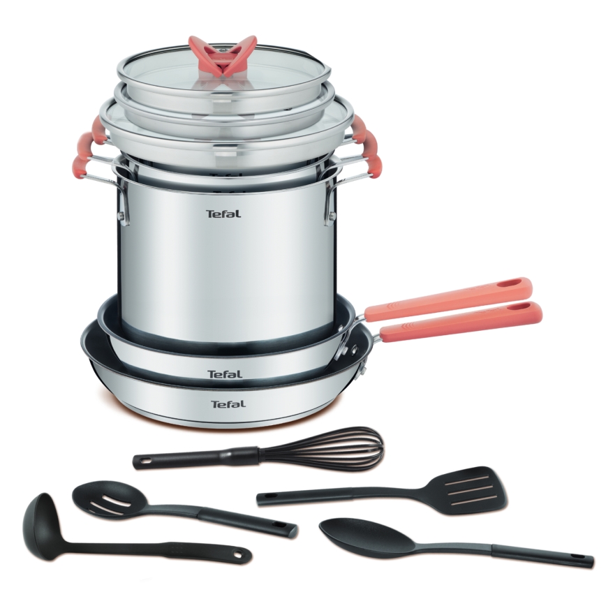 Tefal - Batería de cocina de 13 piezas OPTI'SPACE