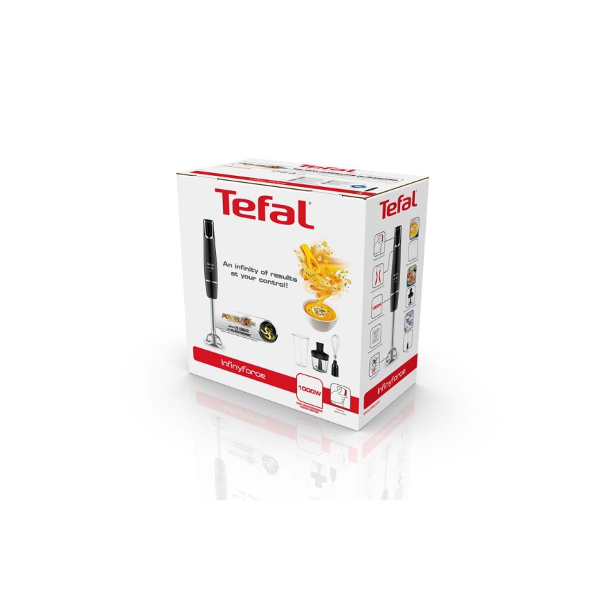 Tefal - Batidora de mano INFINY FORCE V2 3en1 1000W/230V negro/acero inoxidable