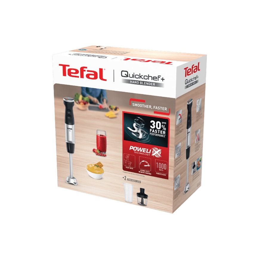 Tefal - Batidora de mano QUICKCHEF 1000W/230V negro