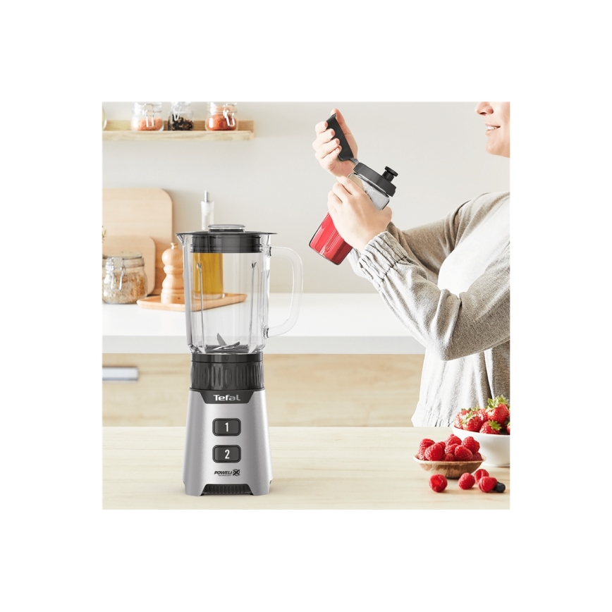Tefal - Batidora de mesa BLENDFORCE 400W/230V acero inoxidable/negro