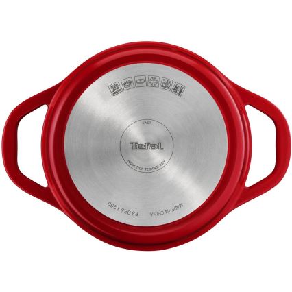 Tefal - Cacerola AIR de 20 cm con tapa, roja