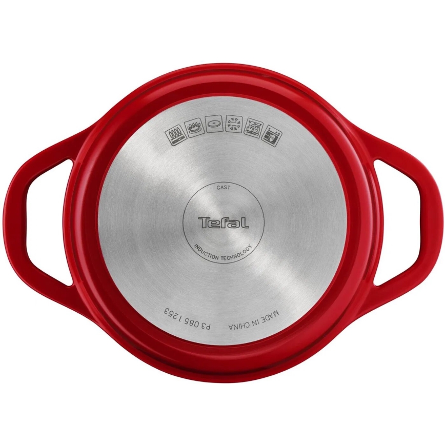 Tefal - Cacerola AIR de 20 cm con tapa, roja