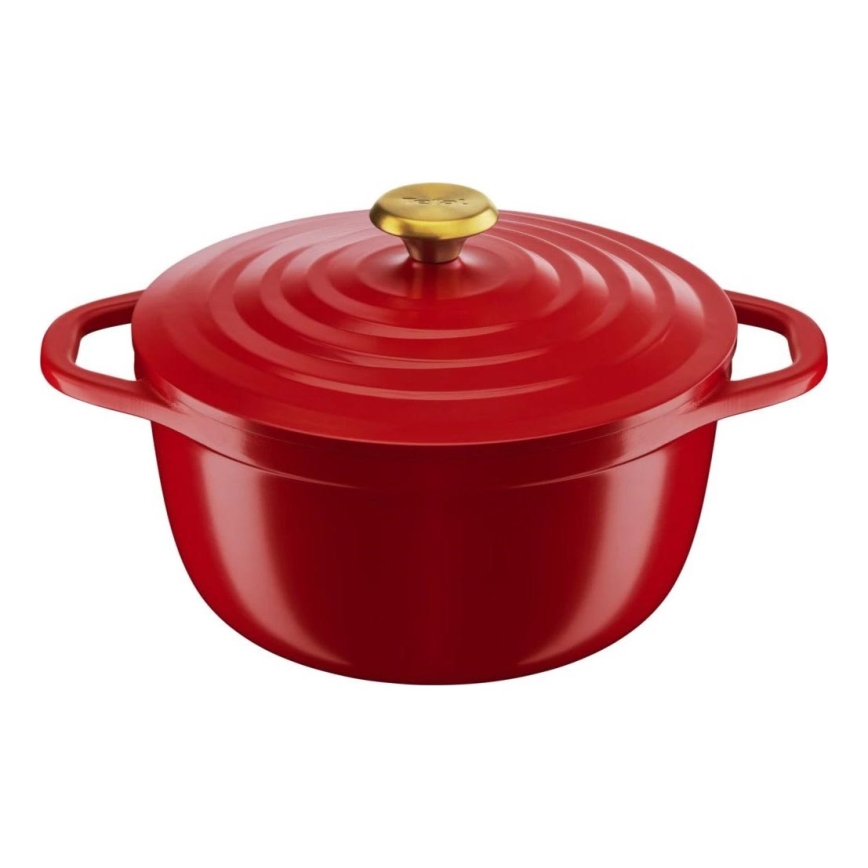 Tefal - Cacerola con tapa AIR 24 cm, roja