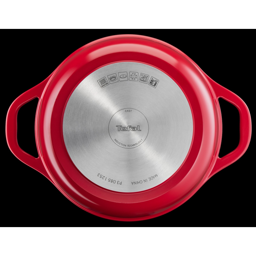 Tefal - Cacerola con tapa AIR 24 cm, roja