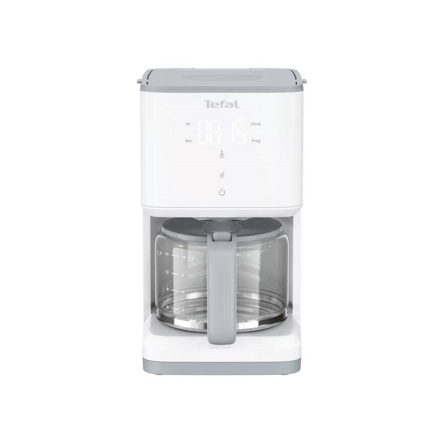Tefal - Cafetera de goteo con pantalla LCD SENSE 1000W/230V blanco