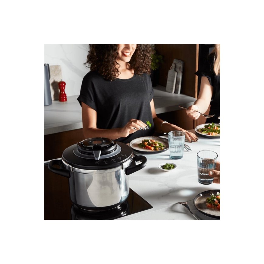 Tefal - Olla a presión de 8 l CLIPSO+ CHEF acero inoxidable