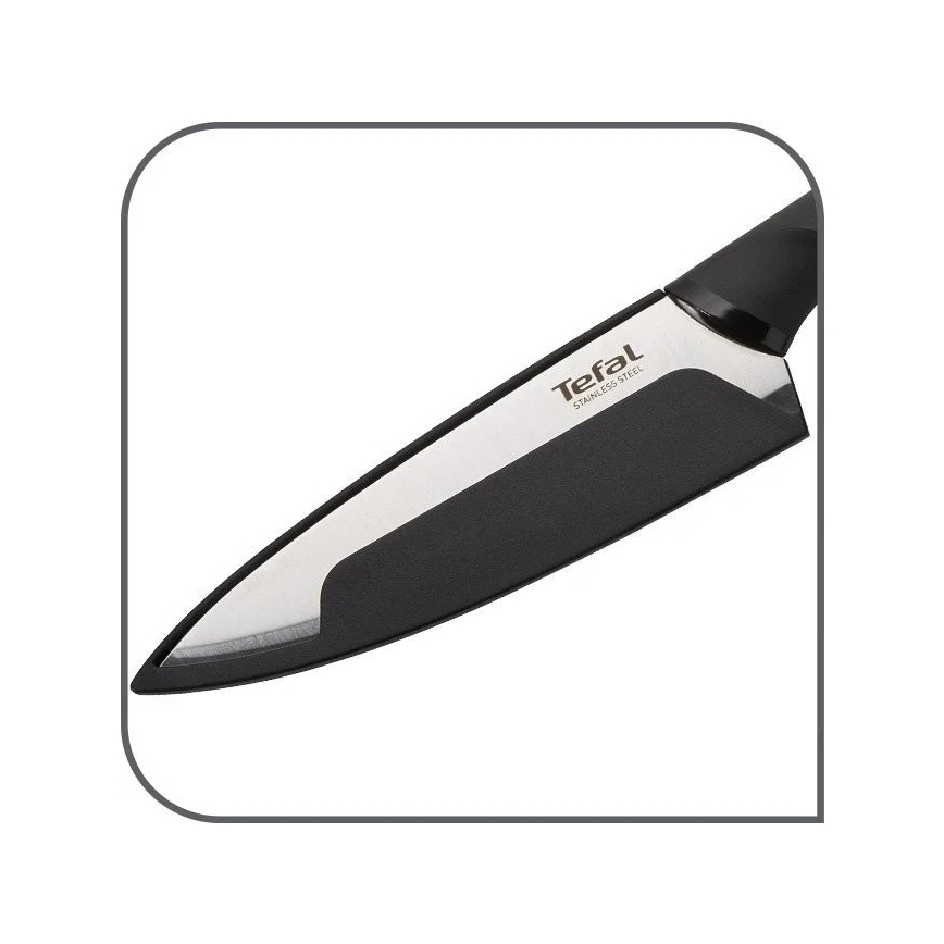 Tefal - Cuchillo universal de acero inoxidable COMFORT 12 cm cromo brillante/negro