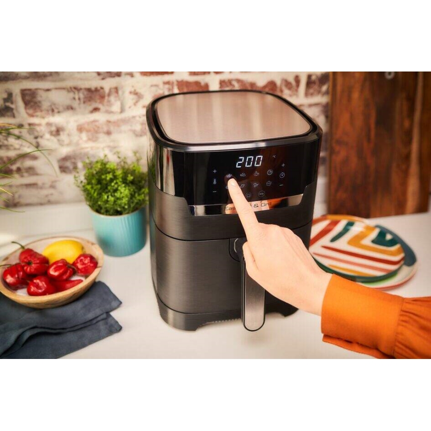 Tefal - Freidora de aire caliente 4,2 l EASY FRY&GRILL 2en1 1550W/230V negro
