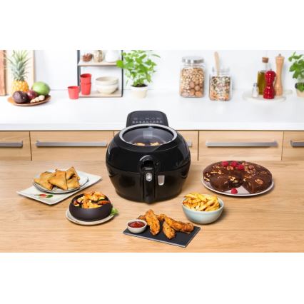 Tefal - Freidora de aire caliente ACTIFRY GENIUS DUAL MOTION 1,2l 1350W/230V negro