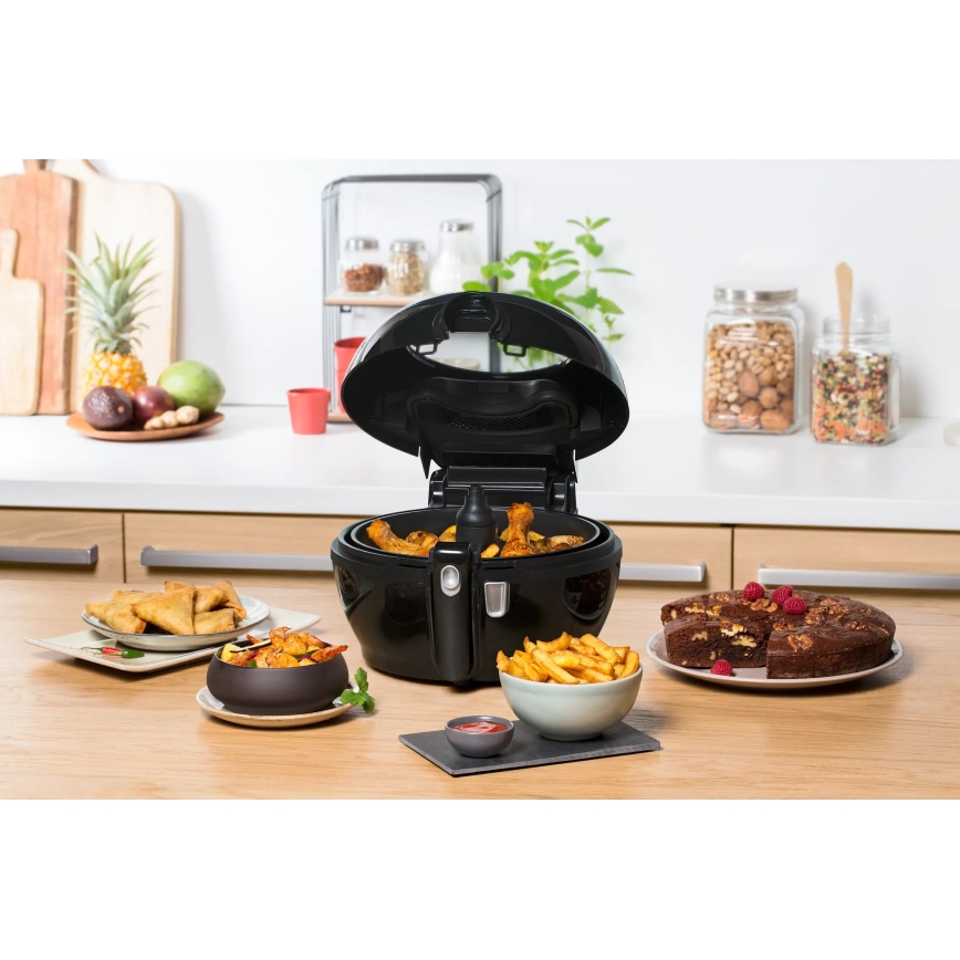 Tefal - Freidora de aire caliente ACTIFRY GENIUS DUAL MOTION 1,2l 1350W/230V negro