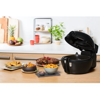 Tefal - Freidora de aire caliente ACTIFRY GENIUS DUAL MOTION 1,2l 1350W/230V negro