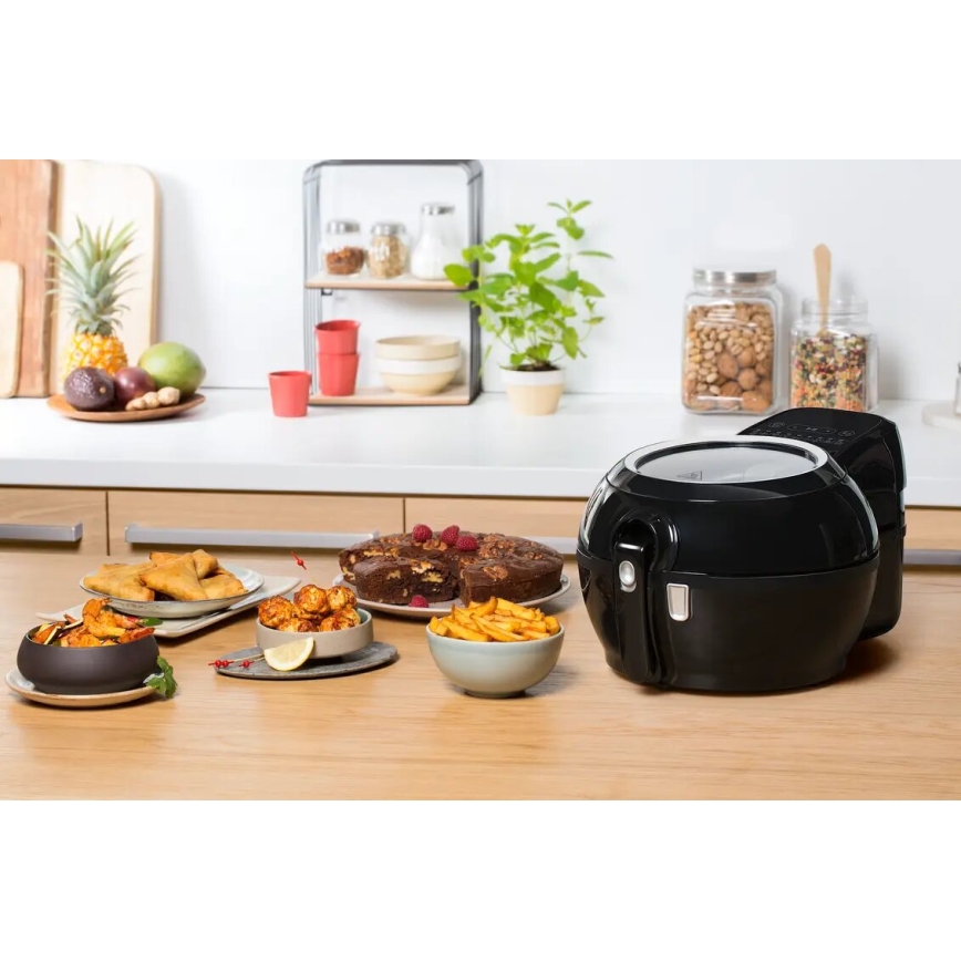 Tefal - Freidora de aire caliente ACTIFRY GENIUS DUAL MOTION 1,2l 1350W/230V negro