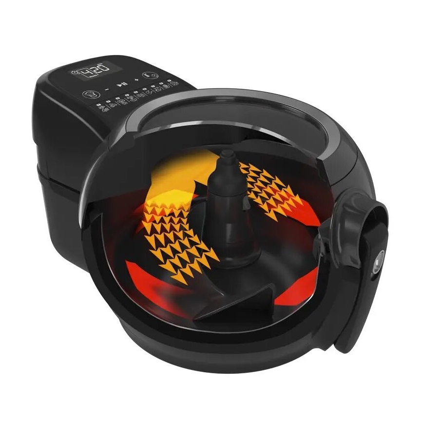 Tefal - Freidora de aire caliente ACTIFRY GENIUS DUAL MOTION 1,2l 1350W/230V negro