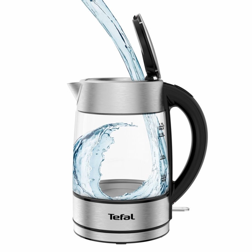 Tefal - Hervidor GLASS 1,7 l  2200W/230V cromo mate