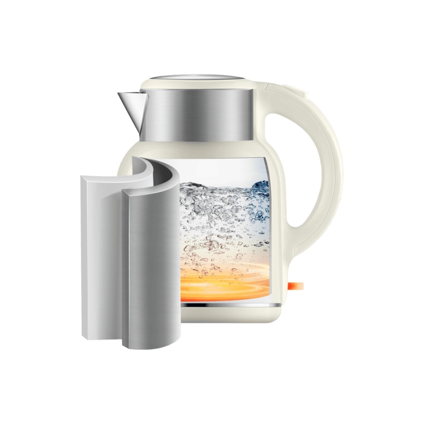 Tefal - Hervidor THERMO PROTECT XL 1,9l 1650W/230V acero inoxidable/blanco