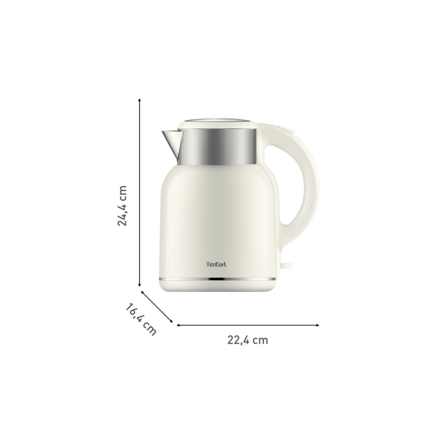 Tefal - Hervidor THERMO PROTECT XL 1,9l 1650W/230V acero inoxidable/blanco