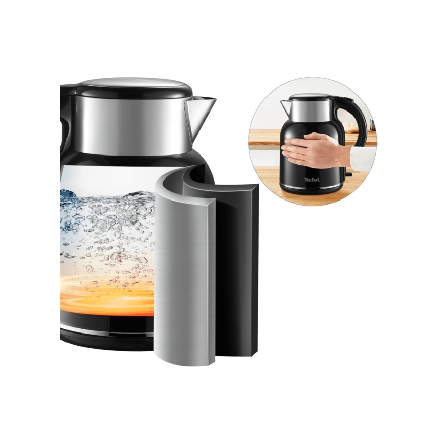 Tefal - Hervidor THERMO PROTECT XL 1,9l 1650W/230V acero inoxidable/negro