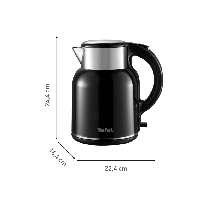 Tefal - Hervidor THERMO PROTECT XL 1,9l 1650W/230V acero inoxidable/negro