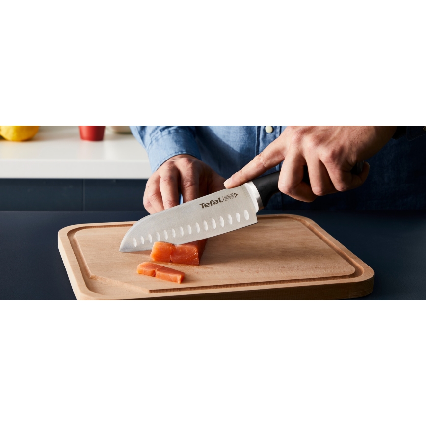 Tefal - Juego de 4 cuchillos de cocina con soporte ICE FORCE