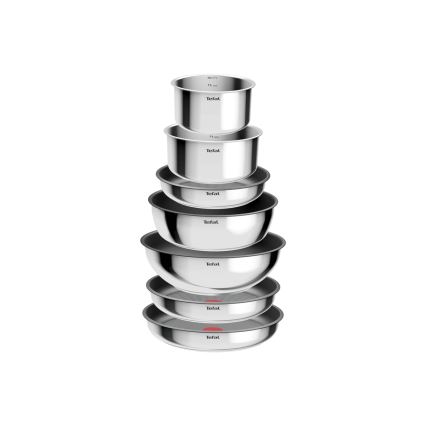 Tefal - Juego de cocina INGENIO COOK de 15 piezas, acero inoxidable