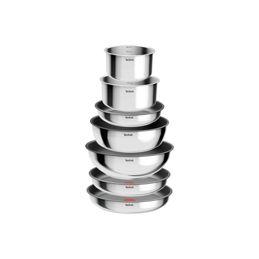 Tefal - Juego de cocina INGENIO COOK de 15 piezas, acero inoxidable
