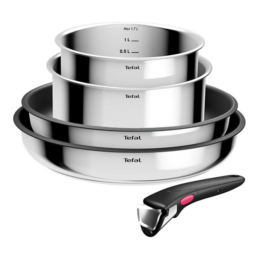 Tefal - Juego de cocina INGENIO COOK de 5 piezas en acero inoxidable