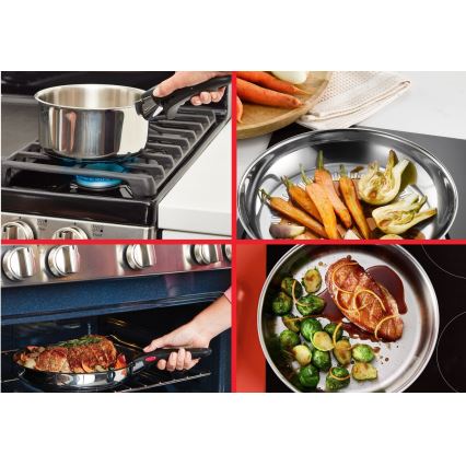 Tefal - Juego de cocina INGENIO COOK de 5 piezas en acero inoxidable