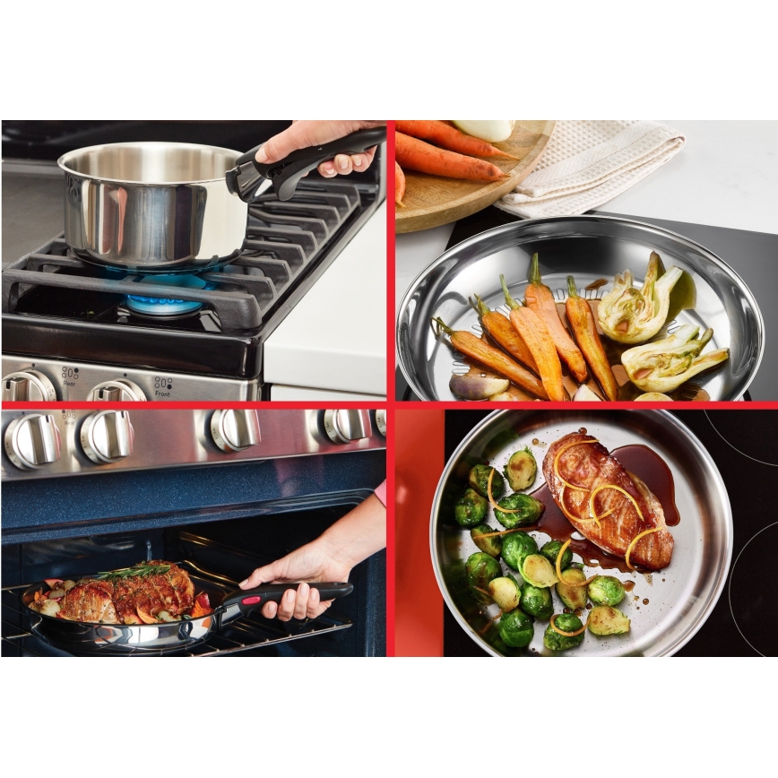 Tefal - Juego de cocina INGENIO COOK de 5 piezas en acero inoxidable