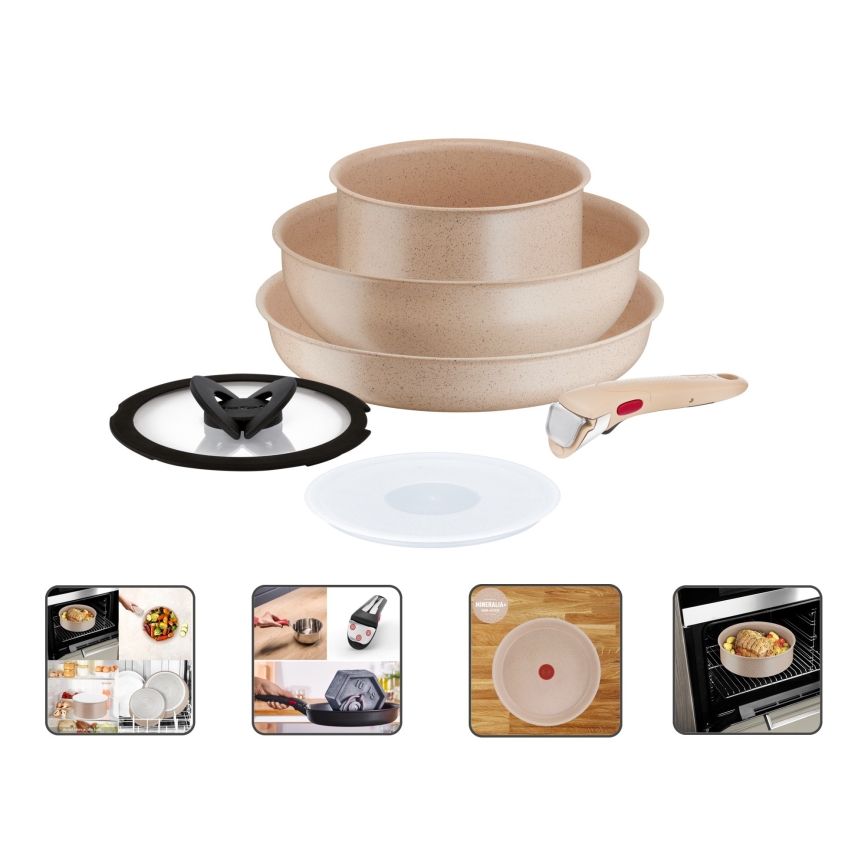 Tefal - Juego de menaje de cocina de 6 piezas INGENIO DELIGHT