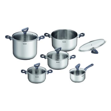Tefal - Juego de ollas 10 pz DAILY COOK acero inoxidable