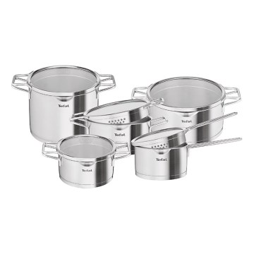 Tefal - Juego de ollas de 10 piezas NORDICA acero inoxidable