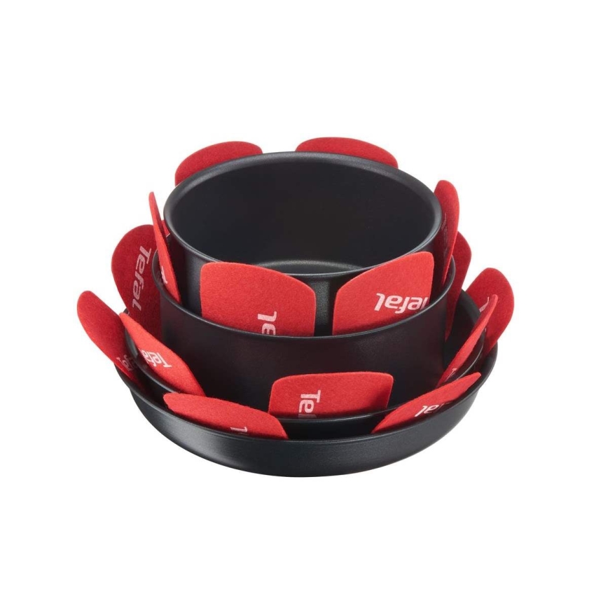Tefal - Juego de protectores para sartenes 4 piezas INGENIO rojo