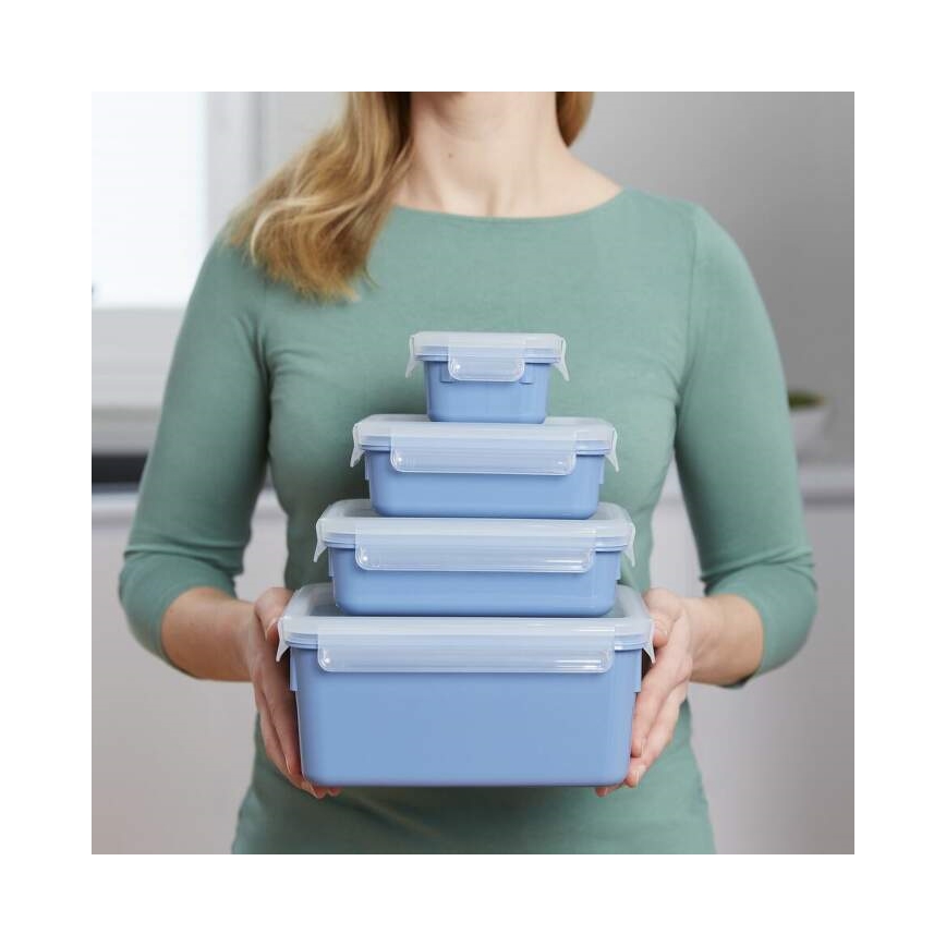Tefal - Juego de tarros para alimentos 4 pz MSEAL COLOR azul
