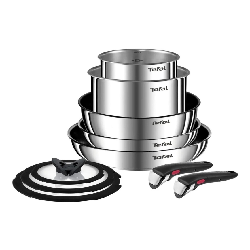 Tefal - Juego de vajilla 10 pz INGENIO EMOTION acero inoxidable