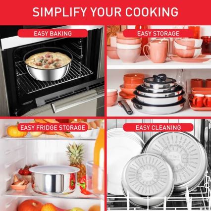 Tefal - Juego de vajilla 13 pz INGENIO PREFERENCE ON acero inoxidable