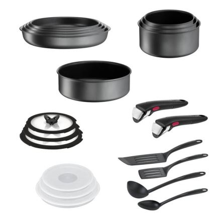 Tefal - Juego de vajilla 20 pz INGENIO DAILY CHEF ON negro