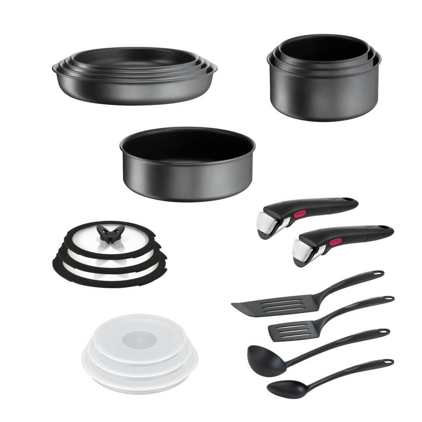 Tefal - Juego de vajilla 20 pz INGENIO DAILY CHEF ON negro
