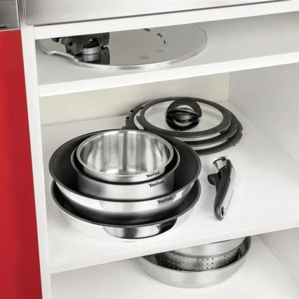 Tefal - Juego de vajilla 4 pz INGENIO EMOTION acero inoxidable
