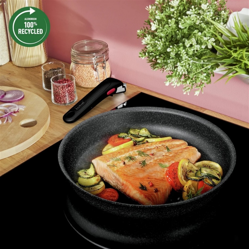 Tefal - Juego de vajilla 7 pz INGENIO BLACK STONE
