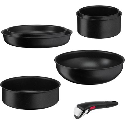 Tefal - Juego de vajilla 7 pz INGENIO BLACK STONE